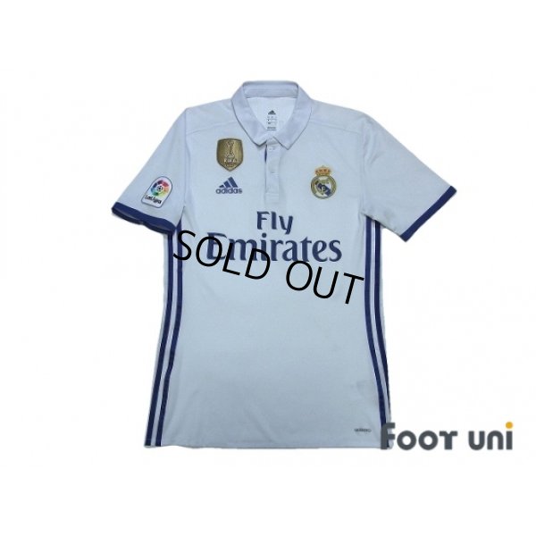 Photo1: Real Madrid Authentic 2016-2017 Home Shirt #7 Ronaldo LFP Patch/Badge