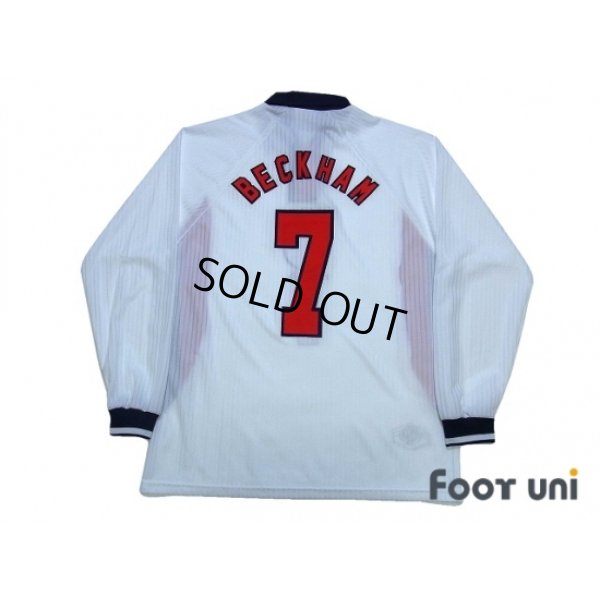 Photo2: England 1998 Home Long Sleeve Shirt #7 Beckham