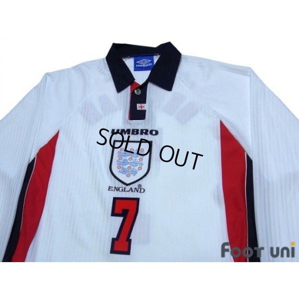 Photo3: England 1998 Home Long Sleeve Shirt #7 Beckham