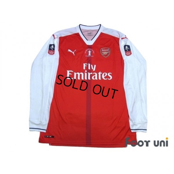 Photo1: Arsenal 2016-2017 Home Long Sleeve Shirt #11 Ozil The Emirates FA CUP Patch/Badge w/tags