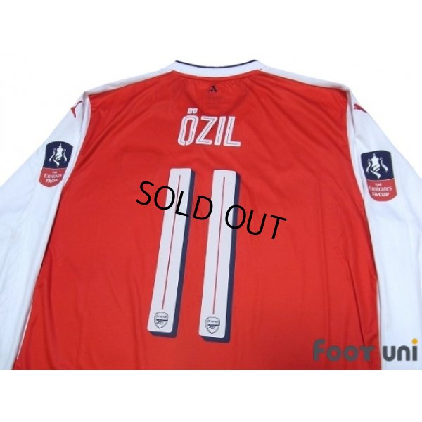 Photo4: Arsenal 2016-2017 Home Long Sleeve Shirt #11 Ozil The Emirates FA CUP Patch/Badge w/tags