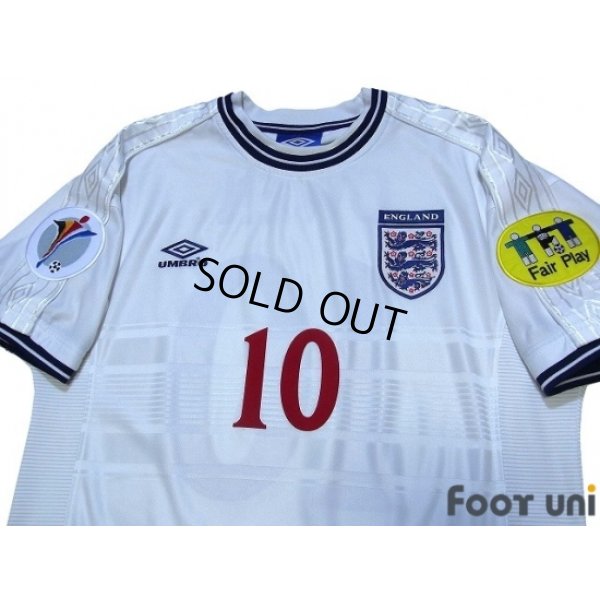 Photo3: England Euro 2000 Home Shirt #10 Owen UEFA Euro 2000 Patch/Badge UEFA Fair Play Patch/Badge