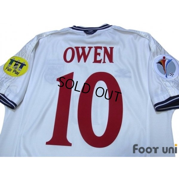 Photo4: England Euro 2000 Home Shirt #10 Owen UEFA Euro 2000 Patch/Badge UEFA Fair Play Patch/Badge