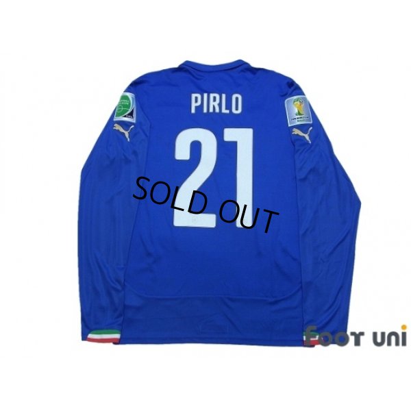 Photo2: Italy 2014 Home Long Sleeve Shirt #21 Pirlo w/tags