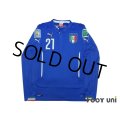 Italy 2014 Home Long Sleeve Shirt #21 Pirlo w/tags