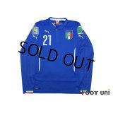 Italy 2014 Home Long Sleeve Shirt #21 Pirlo w/tags