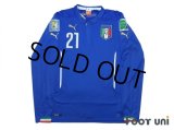Italy 2014 Home Long Sleeve Shirt #21 Pirlo w/tags