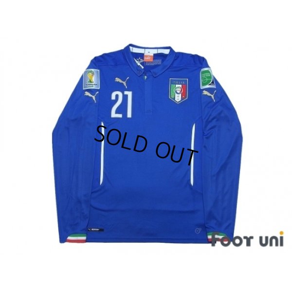 Photo1: Italy 2014 Home Long Sleeve Shirt #21 Pirlo w/tags