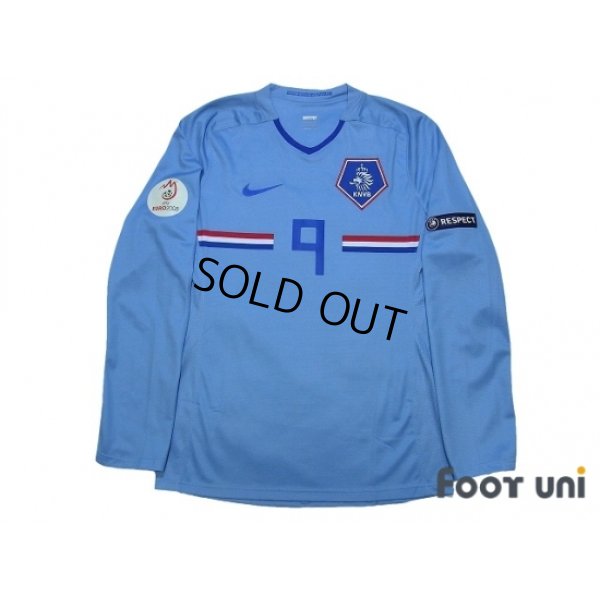 Photo1: Netherlands 2008 Away Authentic Long Sleeve Shirt #9 v. Nistelrooy UEFA Euro Qualifiers 2008 Patch/Badge w/tags