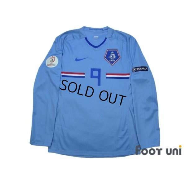 Photo1: Netherlands 2008 Away Authentic Long Sleeve Shirt #9 v. Nistelrooy UEFA Euro Qualifiers 2008 Patch/Badge w/tags