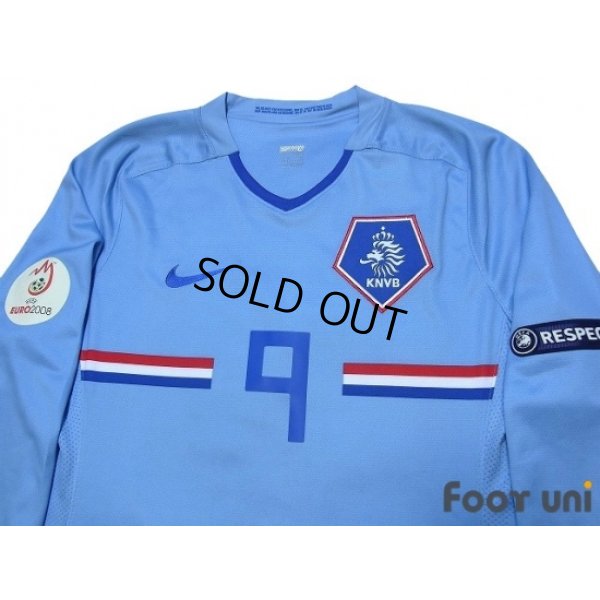 Photo3: Netherlands 2008 Away Authentic Long Sleeve Shirt #9 v. Nistelrooy UEFA Euro Qualifiers 2008 Patch/Badge w/tags