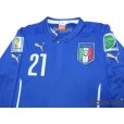 Photo3: Italy 2014 Home Long Sleeve Shirt #21 Pirlo w/tags (3)