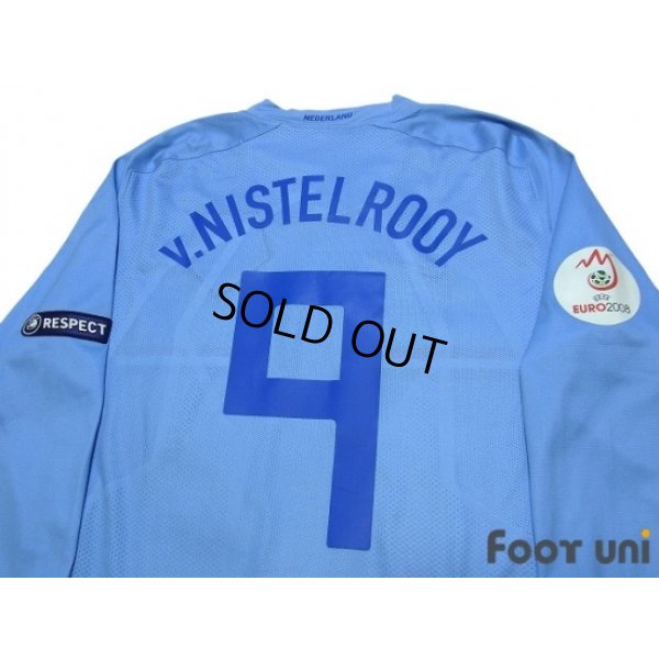 Photo4: Netherlands 2008 Away Authentic Long Sleeve Shirt #9 v. Nistelrooy UEFA Euro Qualifiers 2008 Patch/Badge w/tags