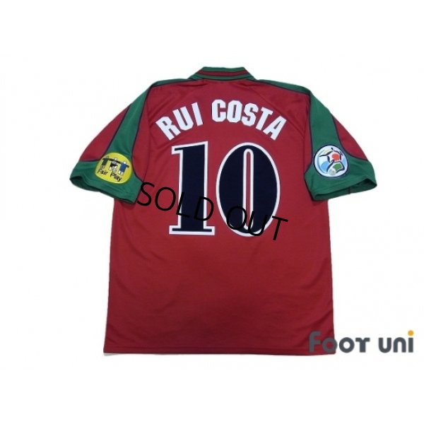 Photo2: Portugal Euro 1996 Home Shirt #10 Rui Costa UEFA Euro 1996 Patch/Badge UEFA Fair Play Patch/Badge