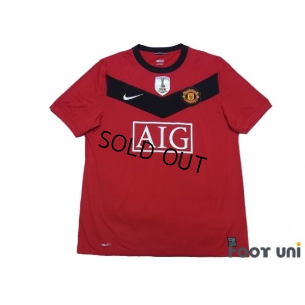 Photo1: Manchester United 2009-2010 Home Shirt #18 Scholes FIFA World Champions 2008 Patch/Badge