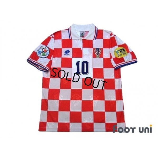 Photo1: Croatia 1996 Home Shirt #10 Boban UEFA Euro 1996 Patch/Badge UEFA Fair Play Patch/Badge