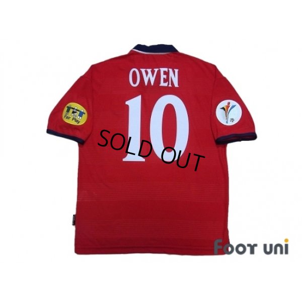 Photo2: England 2000 Away Shrit #10 Owen UEFA Euro 2000 Patch/Badge UEFA Fair Play Patch/Badge