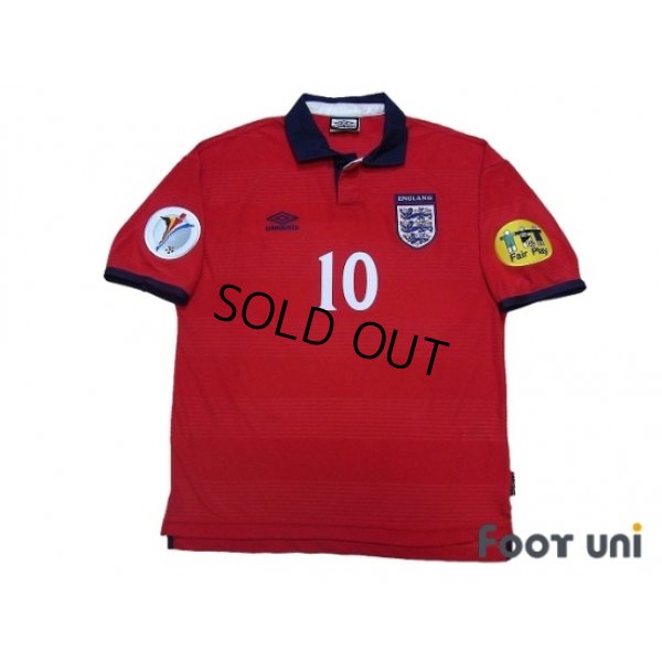 Photo1: England 2000 Away Shrit #10 Owen UEFA Euro 2000 Patch/Badge UEFA Fair Play Patch/Badge