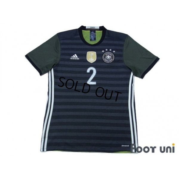 Photo1: Germany 2016 Away Reversible Shirt #2 Mustafi FIFA World Champions 2014 Patch/Badge