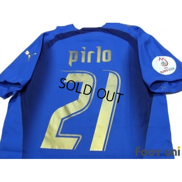 Photo4: Italy 2006 Home Shirt #21 Pirlo UEFA EURO 2008 Qualifiers Patch/Badge
