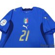 Photo3: Italy 2006 Home Shirt #21 Pirlo UEFA EURO 2008 Qualifiers Patch/Badge (3)