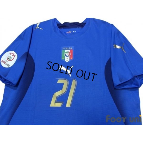 Photo3: Italy 2006 Home Shirt #21 Pirlo UEFA EURO 2008 Qualifiers Patch/Badge