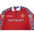 Photo3: Manchester United 1998-2000 Home Long Sleeve Shirt #7 Beckham Premier League Champion 1998-1999 Gold Patch / Badge w/tags  (3)