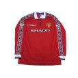 Photo1: Manchester United 1998-2000 Home Long Sleeve Shirt #7 Beckham Premier League Champion 1998-1999 Gold Patch / Badge w/tags  (1)