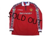 Manchester United 1998-2000 Home Long Sleeve Shirt #7 Beckham Premier League Champion 1998-1999 Gold Patch / Badge w/tags 