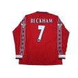 Photo2: Manchester United 1998-2000 Home Long Sleeve Shirt #7 Beckham Premier League Champion 1998-1999 Gold Patch / Badge w/tags  (2)