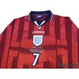 Photo3: England 1998 Away Long Sleeve Shirt #7 Beckham (3)