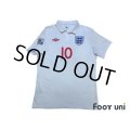 England 2010 Home Shirt #10 Rooney South Africa FIFA World Cup 2010 Patch/Badge