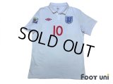 England 2010 Home Shirt #10 Rooney South Africa FIFA World Cup 2010 Patch/Badge