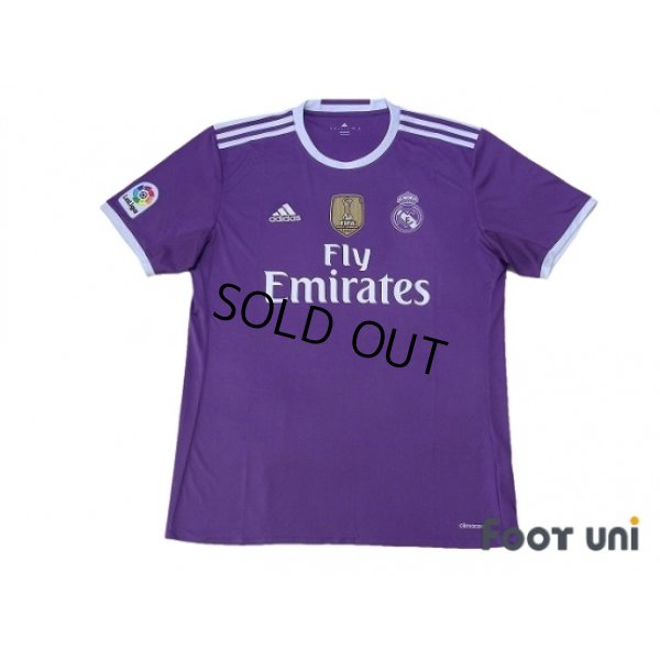 Photo1: Real Madrid 2016-2017 Away Shirt #11 Bale FIFA World Club Cup Champions 2016 Patch/Badge La Liga Patch/Badge
