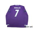 Photo2: Real Madrid 2016-2017 Away Long Sleeve Shirt #7 Ronaldo w/tags (2)