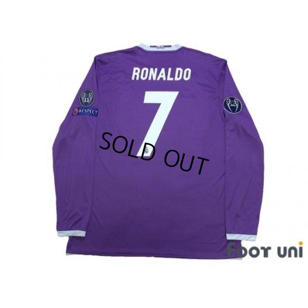 Photo2: Real Madrid 2016-2017 Away Long Sleeve Shirt #7 Ronaldo w/tags