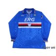 Photo1: Sampdoria 1994-1995 Home Long Sleeve Shirt #10 (1)