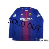 FC Barcelona 2017-2018 Home Long Sleeve Shirt La Liga Patch/Badge