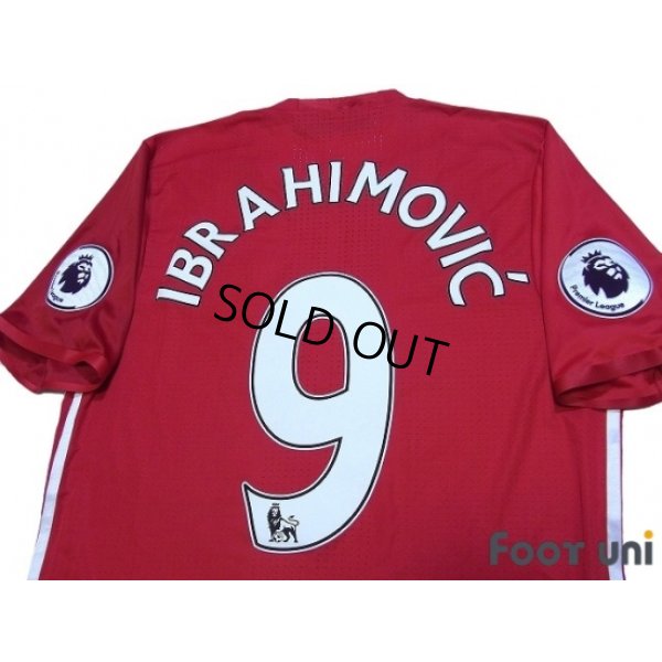 Photo4: Manchester United 2016-2017 Home Authentic Shirt and Shorts Set #9 Ibrahimovic Premier League Patch/Badge