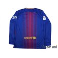 Photo2: FC Barcelona 2017-2018 Home Long Sleeve Shirt La Liga Patch/Badge (2)