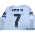 Photo4: Real Madrid 2015-2016 Home Long Sleeve Shirt #7 Ronaldo w/tags (4)