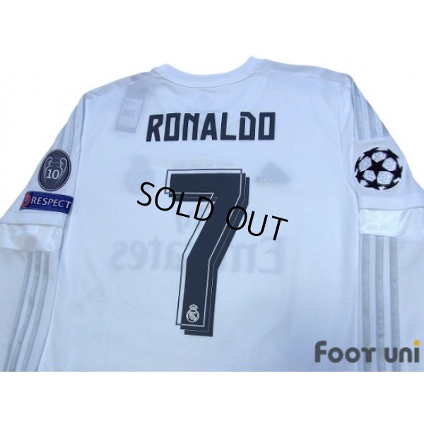 Photo4: Real Madrid 2015-2016 Home Long Sleeve Shirt #7 Ronaldo w/tags