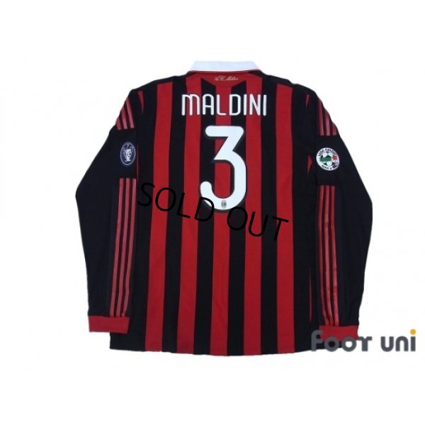 Photo2: AC Milan 2009-2010 Home Player Long Sleeve Shirt #3 Maldini w/tags