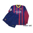 Photo1: FC Barcelona 2013-2014 Home Long Sleeve Shirt and Shorts Set #3 pique LFP Patch/Badge (1)