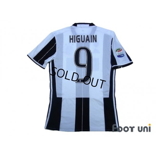 Photo2: Juventus 2016-2017 Home Authentic Shirt  #9 Higuain Serie A Tim Patch/Badge