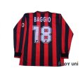 Photo2: AC Milan 1996-1997 Home Long Sleeve Shirt #18 Baggio Scudetto Patch/Badge (2)