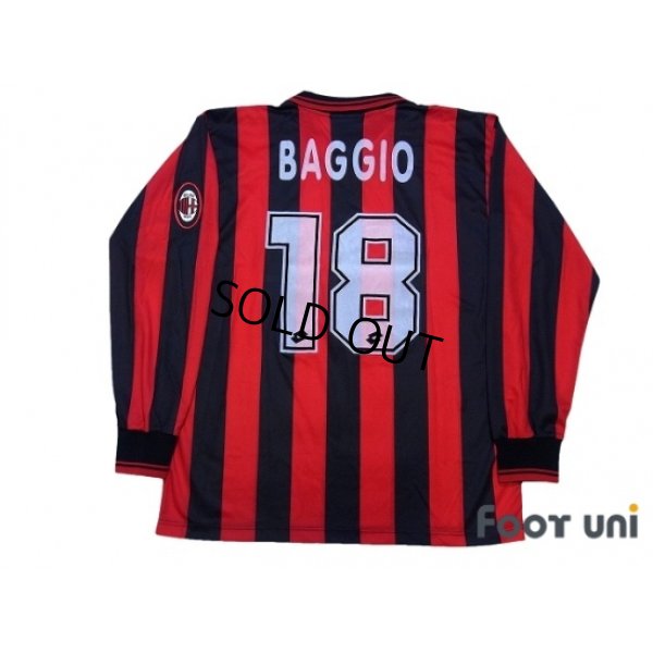 Photo2: AC Milan 1996-1997 Home Long Sleeve Shirt #18 Baggio Scudetto Patch/Badge