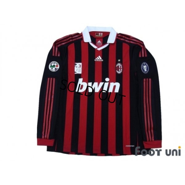 Photo1: AC Milan 2009-2010 Home Player Long Sleeve Shirt #3 Maldini w/tags