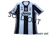 Juventus 2016-2017 Home Authentic Shirt  #9 Higuain Serie A Tim Patch/Badge