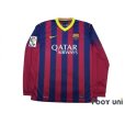 Photo2: FC Barcelona 2013-2014 Home Long Sleeve Shirt and Shorts Set #3 pique LFP Patch/Badge (2)